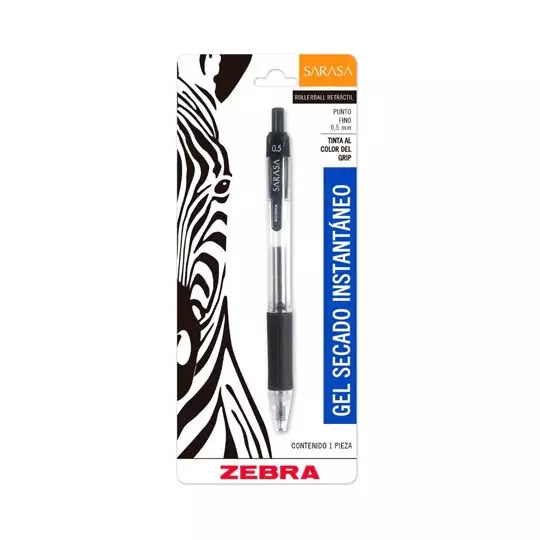 Bolígrafo de gel ZEBRA SARASA punto fino 0.5 mm color negro blíster c/1 pieza