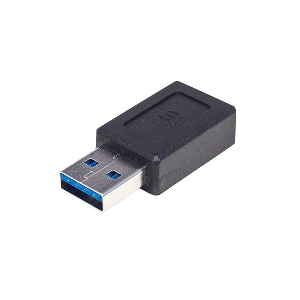 Adaptador Manhattan USB-A a USB-C Súper Velocidad Color Negro