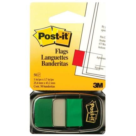 Banderitas 3M 680 Post It Verde 12 Piezas c/50 Hojas c/u