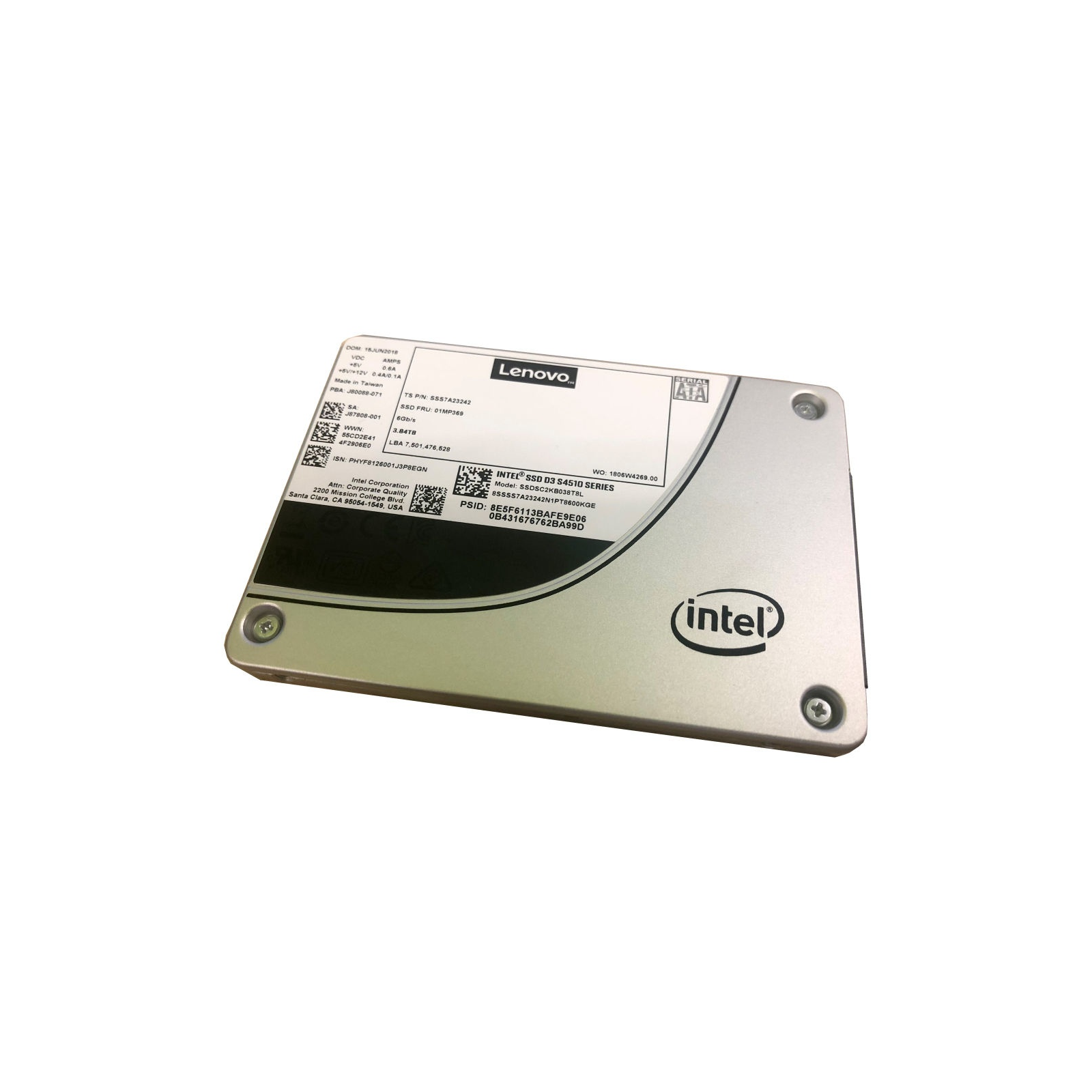 Disco duro Lenovo Thinksystem Servidor 2.5" Intel S4510 960GB Entry SATA 6GB Hot Swap SSD