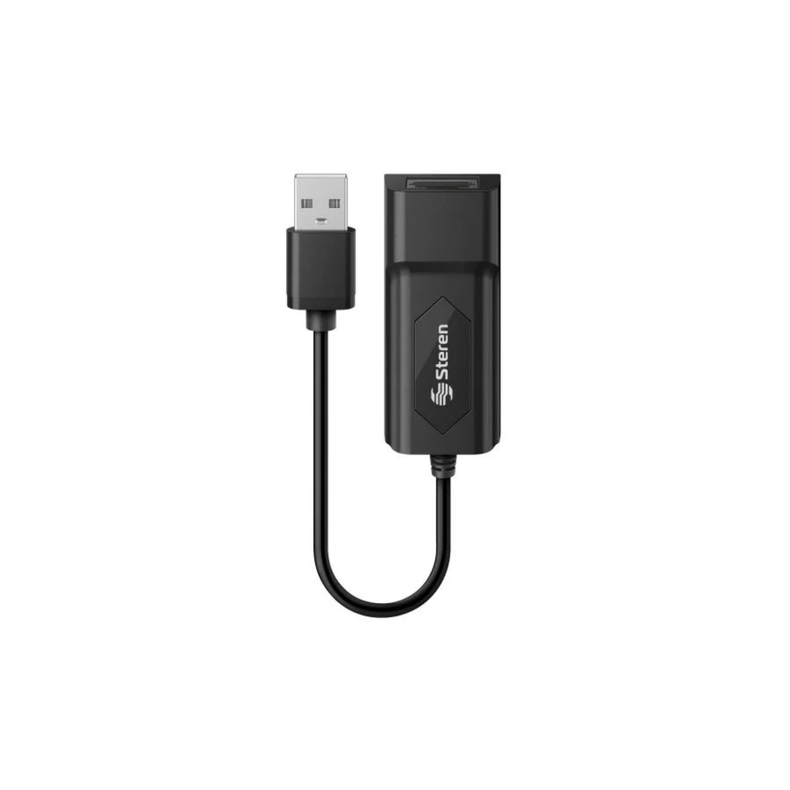 Adaptador Steren USB a Fast Ethernet RJ45 Color Negro