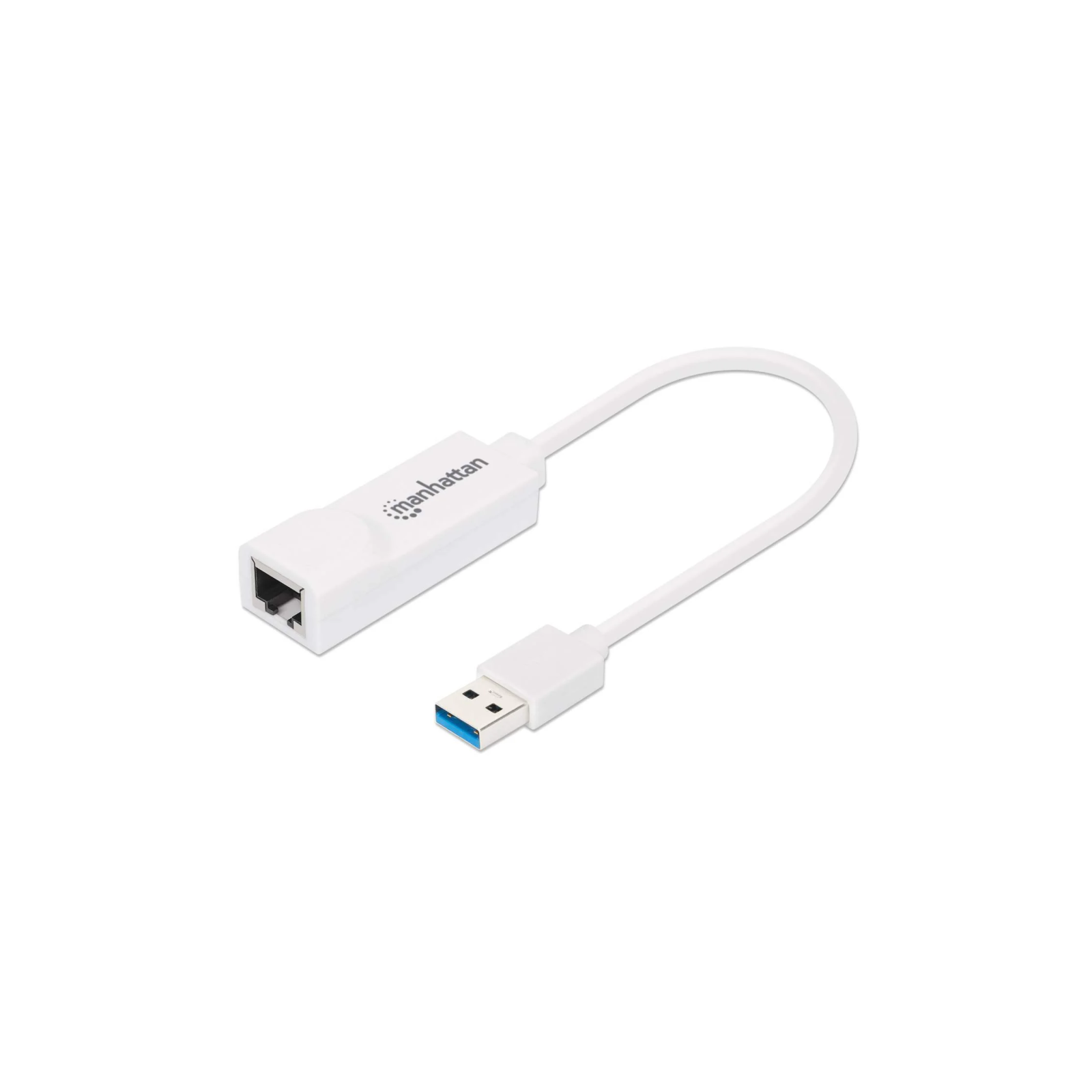 Adaptador Manhattan Súper Velocidad USB 3.0 a RJ-45 GB Ethernet Color Blanco