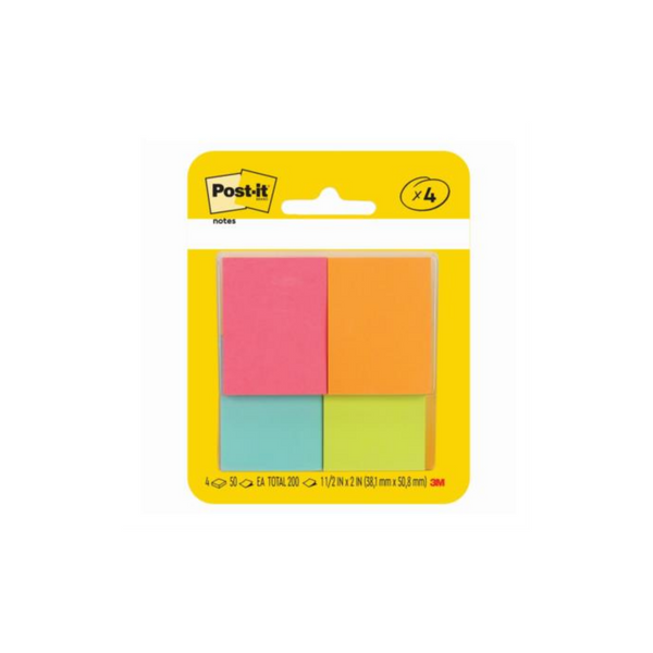 Mini Notas 3M Post-It Neon 34.9mmX47.6mm 1 Block C/200 Hjs