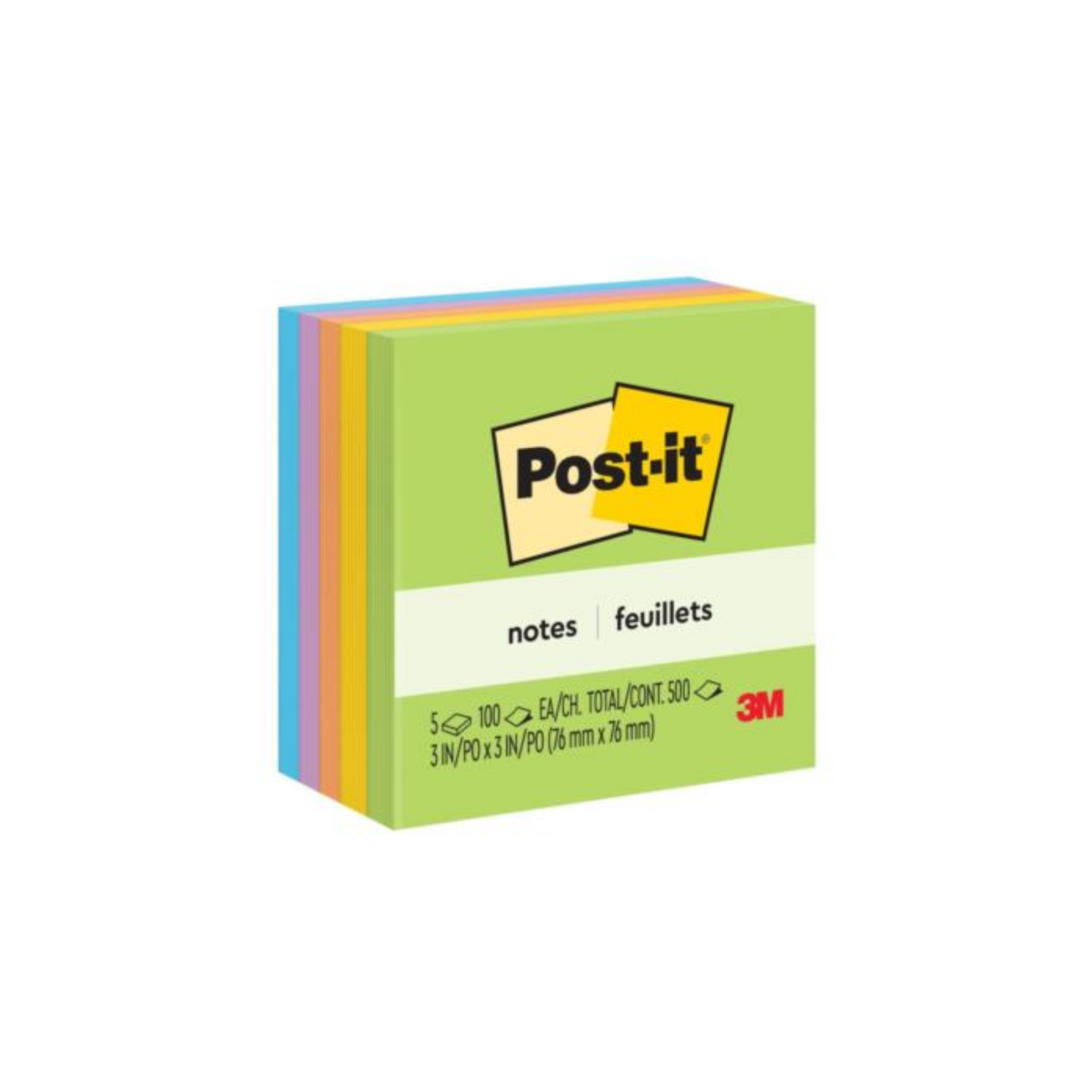 Notas 3M Post-It Ultra 7.6X7.6 C/5 Blocks 100Hjs C/U