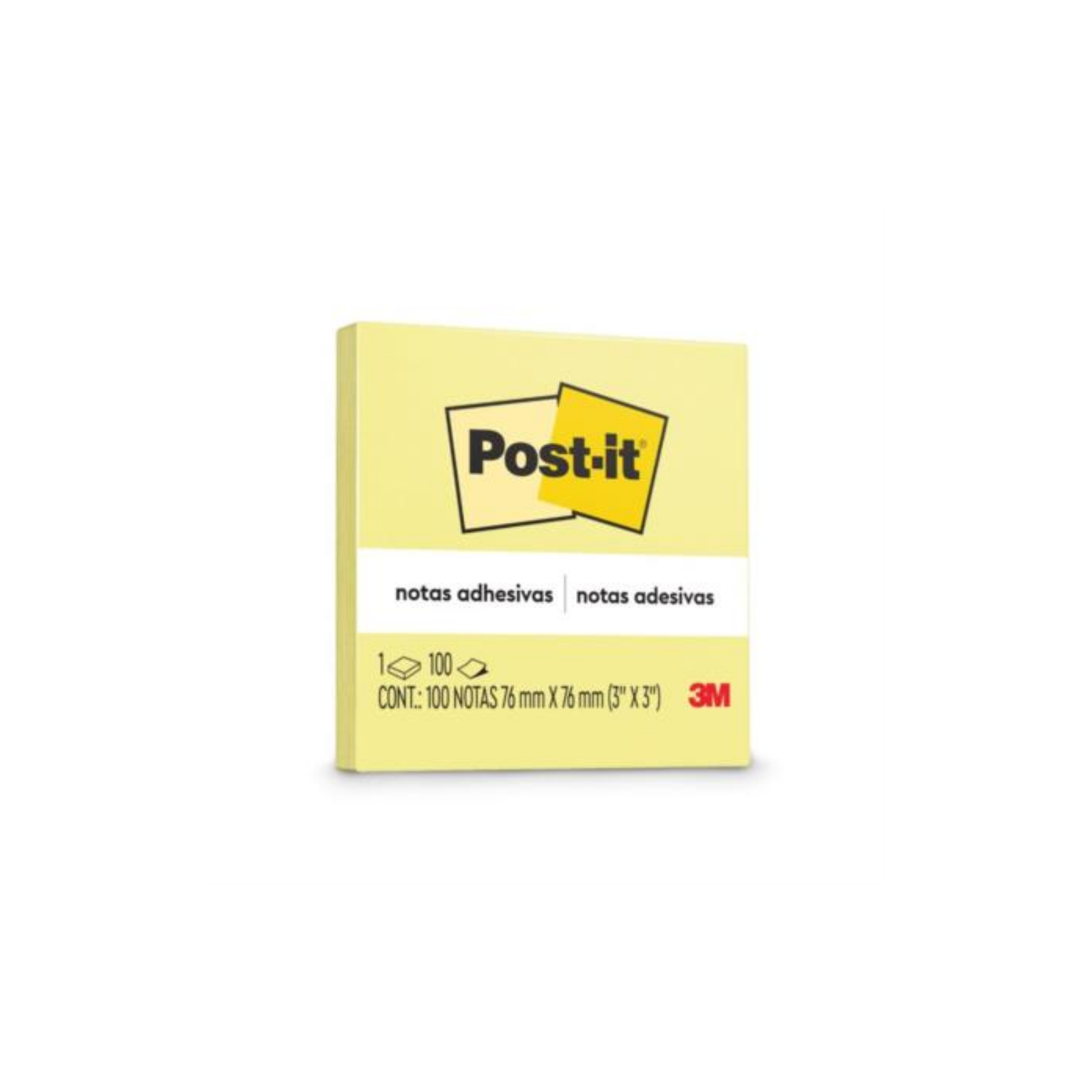 Notas 3M Post-It 654 3X3 Amarillo 100Hjs C/12