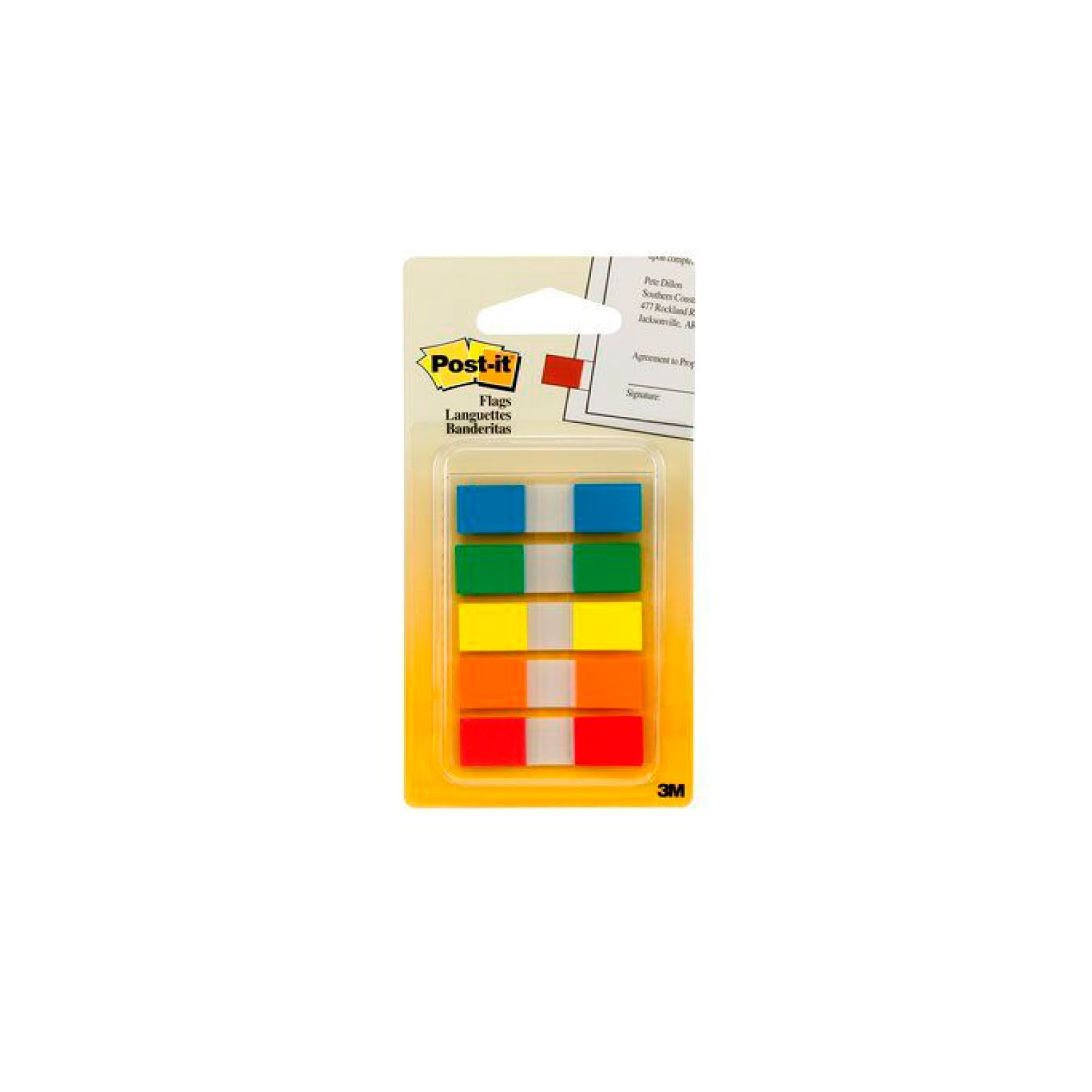 Banderitas 3M Post-it 683-5CF Colores Primarios 12mmx43mm 5 Blocks C/20 Banderitas