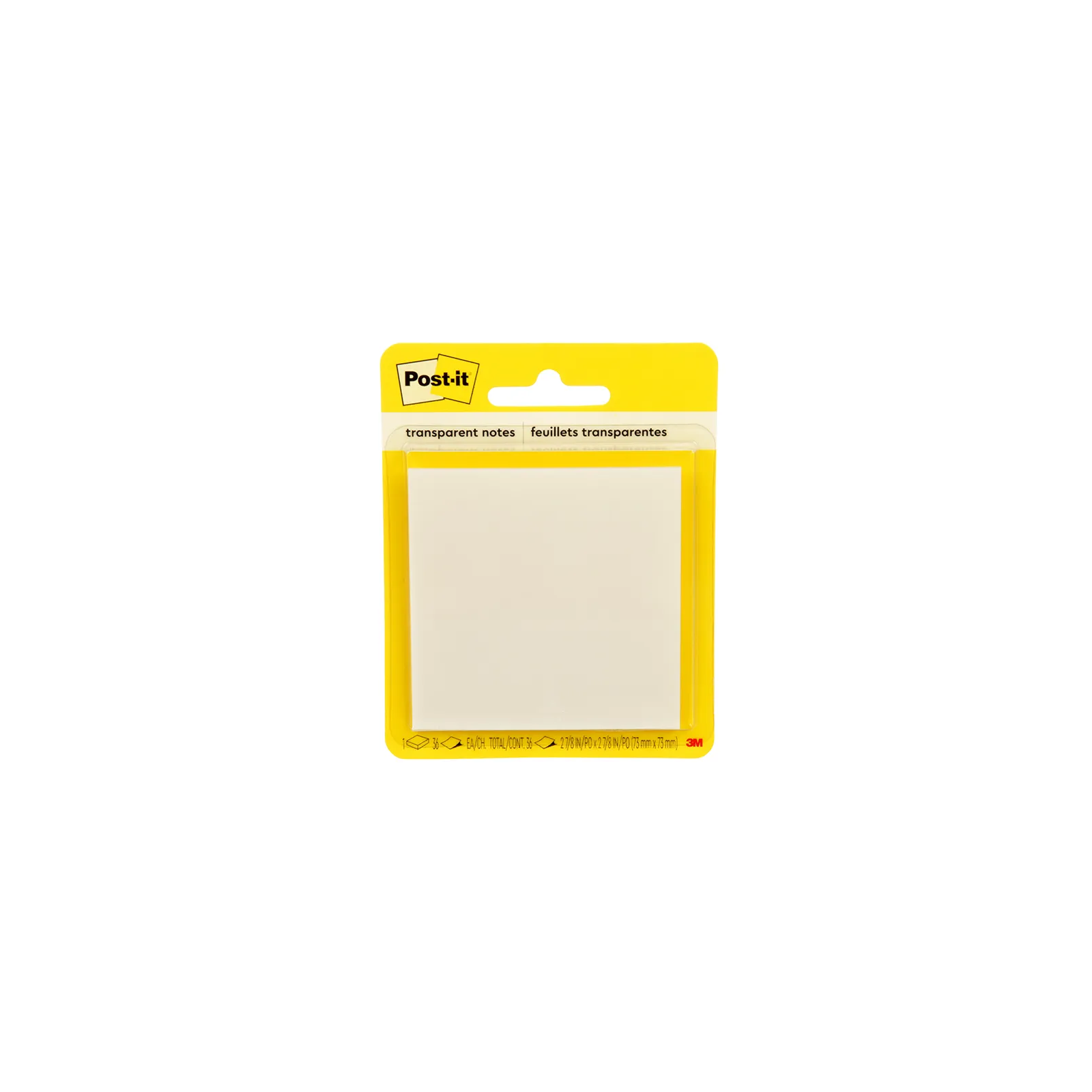 Notas Adhesivas 3M Post It 2.8x2.8" Transparente 1 Block C/36 Hojas Blister