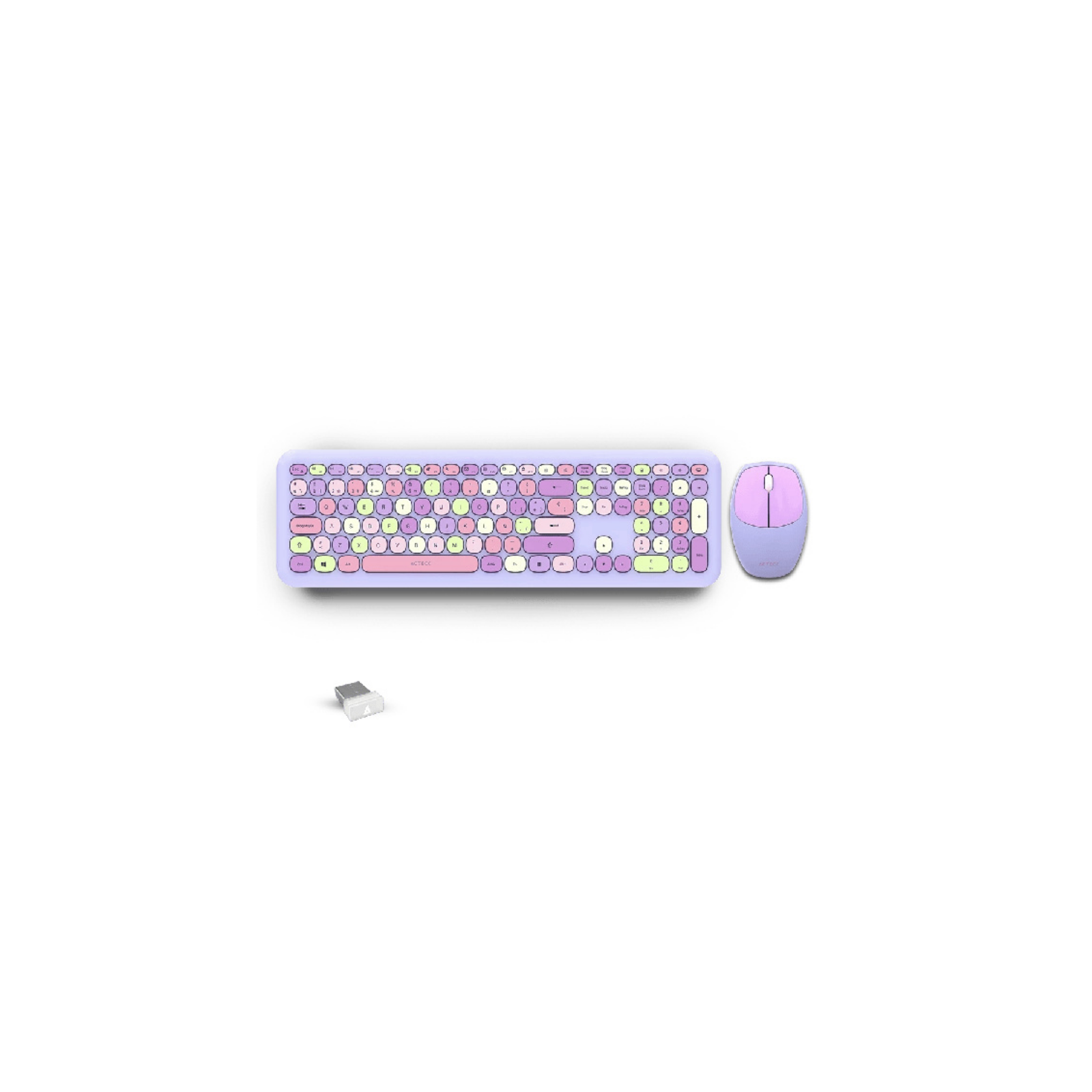 Kit Teclado y Mouse Acteck Creator Chic Colors MK475 Inalámbrico 2xBaterías AAA Incluidas Color Morado