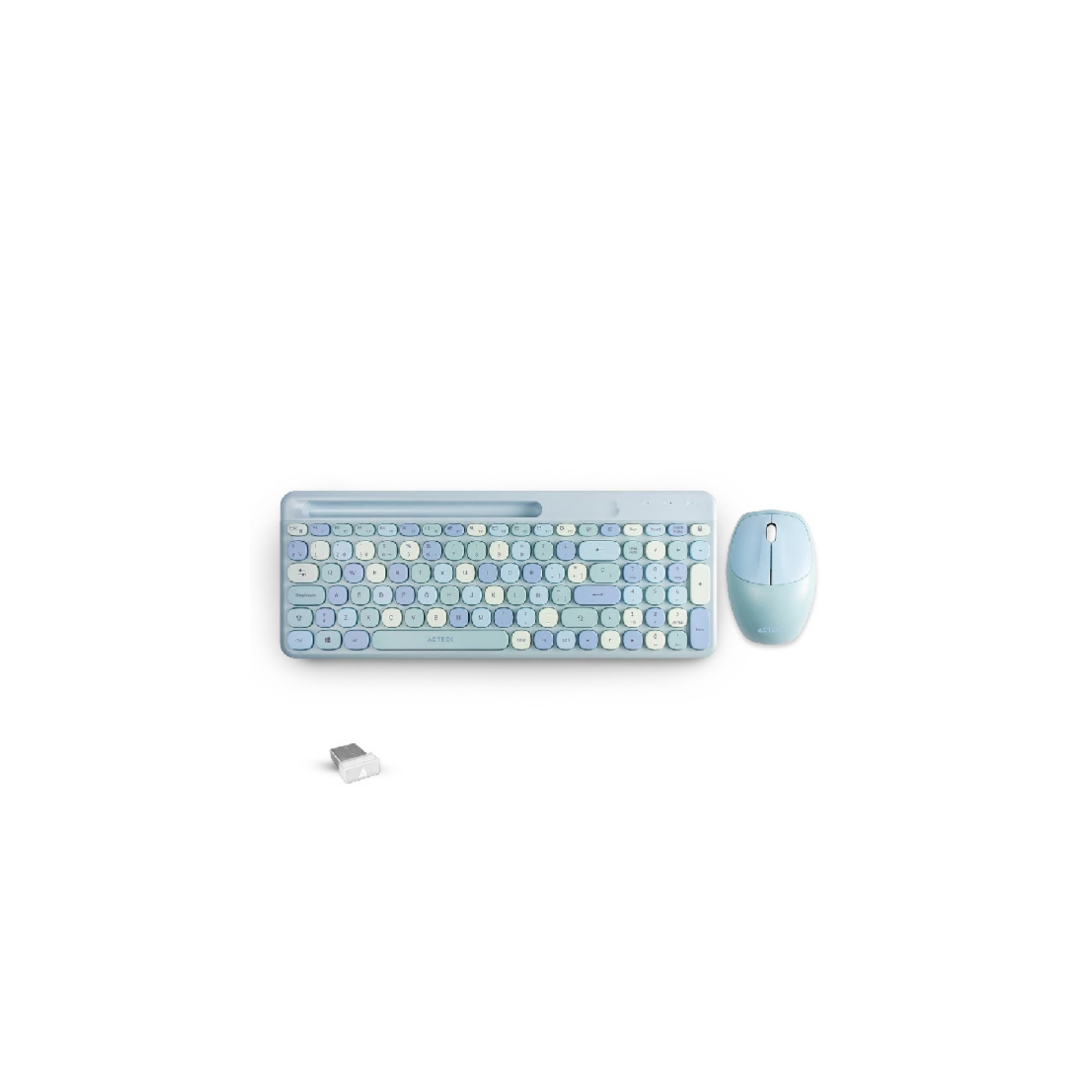 Kit Teclado y Mouse Acteck Creator Chic Colors MK470 Inalámbrico 2xBaterías AAA Incluidas Color Azul