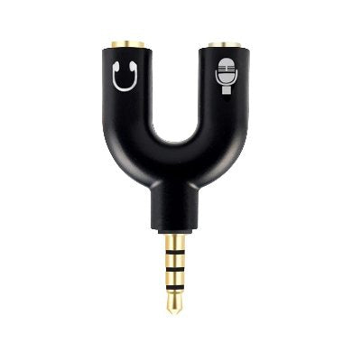 BROBOTIX ADAPTADOR CONECTOR STEREO "Y" A 3.5 DUAL HEMBRA - Adaptador Divisor de Cable  Audio  3.5 mm  -1 Conector Stereo 3.5 mm Macho a 2 Conectores Stereo 3.5 mm Hembra - Color Negro