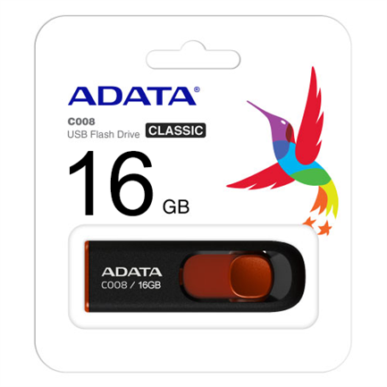 Memoria USB Adata C008 16 GB Color Negro-Rojo