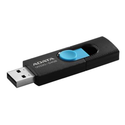 Memoria USB Adata 64 GB UV220 2.0 Color Negro-Azul