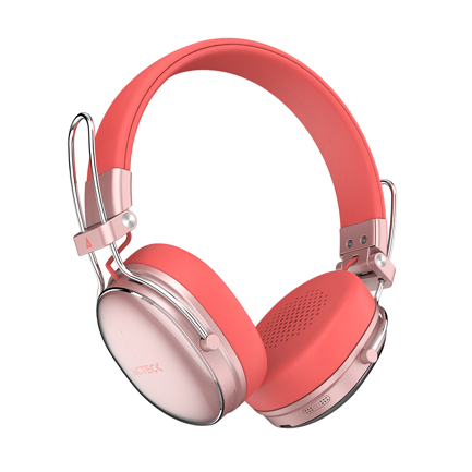 Audífonos Inalámbricos Acteck Over Ear Luxe Chic HP710 Recargables Elite Salmon