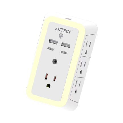 Cargador de Pared Ackteck Energon Lumina CP515 /Carga 20W/7 Conectores/Supresor de Picos y Ajuste de Iluminación