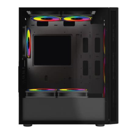 Gabinete Gamer Balam Rush Media Torre Dragonfly II Mesh GM740 ATX Panel Izq Cristal Frente Malla USB 3.0/4Fan RGB Negro