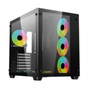 Gabinete Acteck Gamer Media Torre Tank Pro GM930 Max MB ATX Ultra Wide Panel Izq Cristal + Frente Cristal 2xUSB 3.0 + 4xFan RGB con HUB Negro