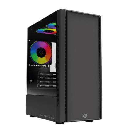 Gabinete Gamer Balam Rush Micro Torre Nyx GI730 Max MB M-ATX Panel Izq Cristal Frente Sólido USB 3.0/3xFan RGB Negro