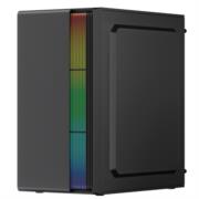 Gabinete Acteck Mini Torre Fusion II GI440 Max MB M-ATX Fuente ATX Plus 500w Panel Izq Acrilico  Frente Solido RGB Vertical 1xUSB 3.0 Advanced Series Negro