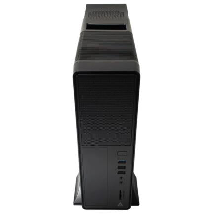 Gabinete  Acteck Mini Torre Slim Brook GS470 Max MB M-ATX Fuente TFX 500 W 1x USB 3.0 + 2x USB 2.0 + 1xFan Full Metalico + Frente Solido Negro