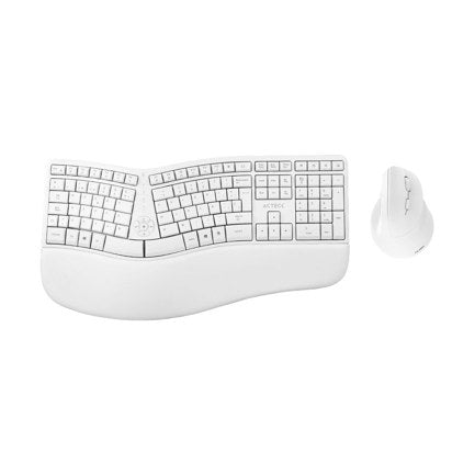 Kit Acteck  2 en 1 Inalambrico Creator Virtuos Fitt MK770 / Teclado Ergonomico + Mouse Vertical/Elite Blanco