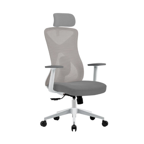 Silla de Oficina Acteck Floe Pro EC737 Ergonomica + Ajuste lumbar + Reposa brazos fijo + Sistema de bloqueo Soporta Hasta 120 Kg Blanco