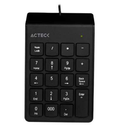 Teclado Numérico Acteck Inspire TN220 Alámbrico Delgado y Compacto USB Color Negro