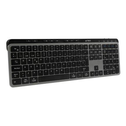 Teclado Multidispositivo Acteck Inspire Krea TI755/2.4MHz+2modosBT Elite Negro-Gris
