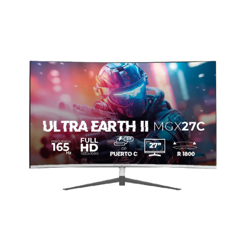 Monitor Balam Rush 27" Gaming Curvo Ultra Earth II MGX27C  FHD 1920x1080 VA 165Hz 1ms HDMI/DP/USB-C 15W/3.5mm Blan