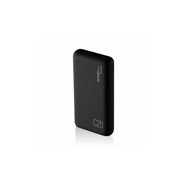 Power Bank Argomtech C20 Alta Capacidad 20000mAh 2 Puertos 2.1A/2A Color Negro