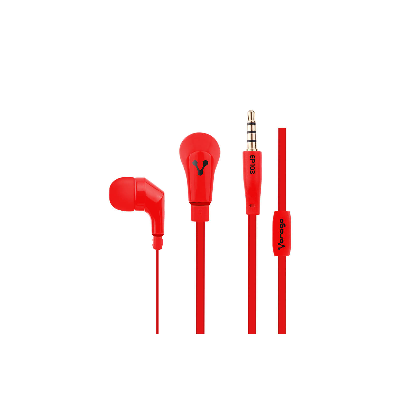 Audífonos Alámbricos Vorago EP-103 Manos Libres 3.5mm Color Rojo