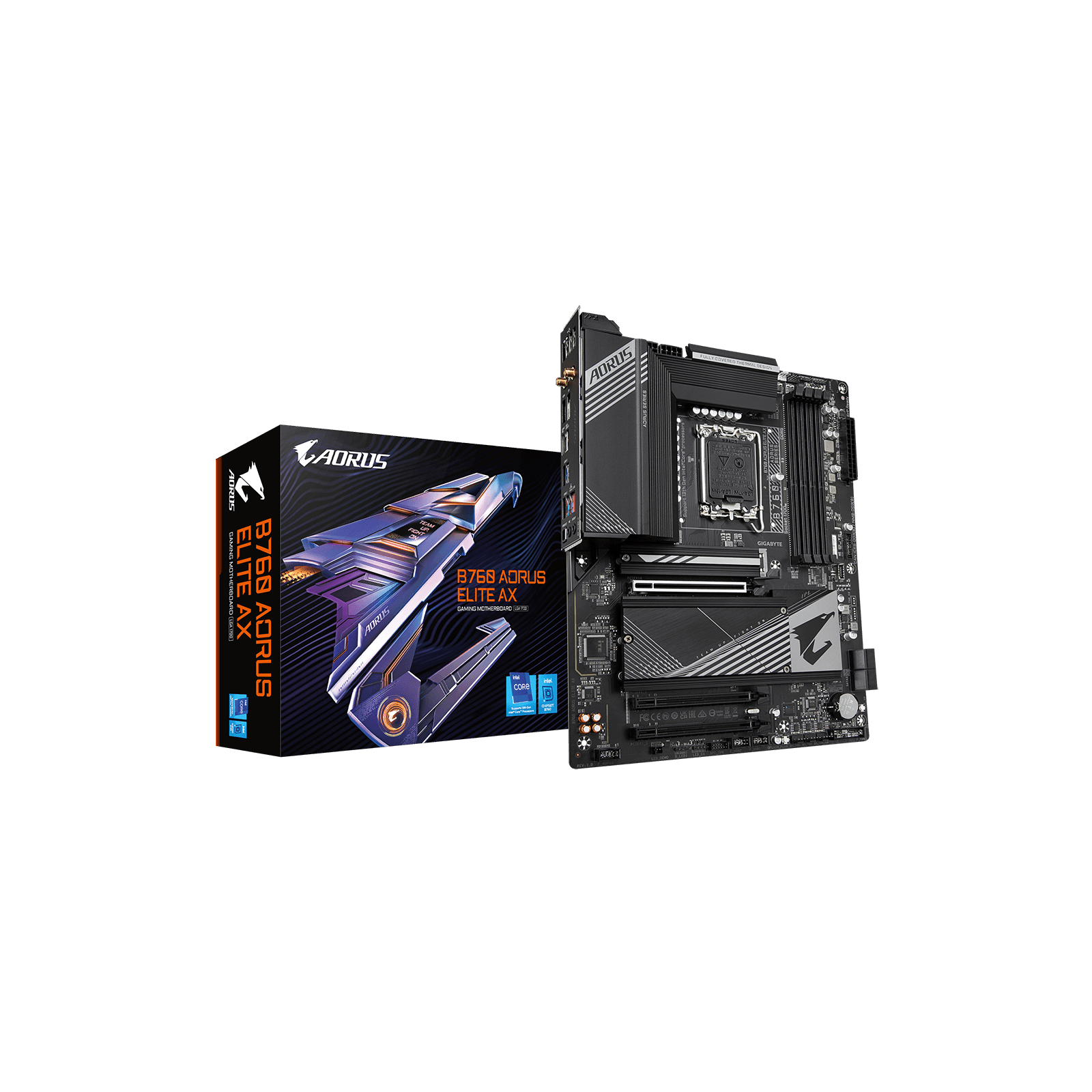 Tarjeta Madre Gigabyte B760M AORUS ELITE AX 4xDDR5 128GB 7800Mhz 1xHDMI 1xDP PCIe 4.0 M.2 S 1700 13th 14th Wi Fi 6E mATX