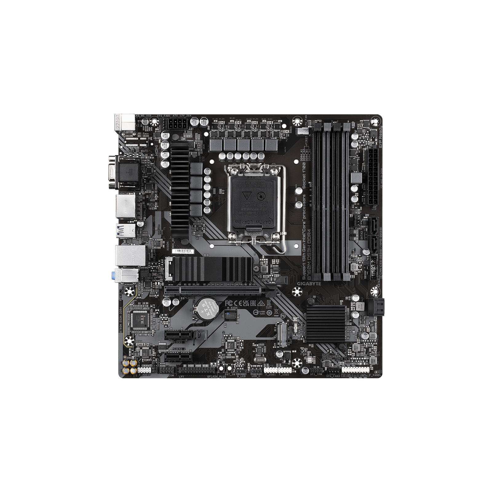 Tarjeta Madre Gigabyte B760M DS3H 4xDDR4 128GB 5333Mhz 1xHDMI 1xDP 1xD-Sub PCIe 4.0 M.2 S 1700 12th 13th 14th Gen mATX