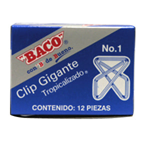 Clip Baco Gigante #1 Zincado Caja c/12 clips