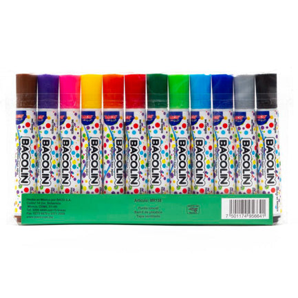 Marcador Baco Base Agua Bacolin Lavable c/12 Colores