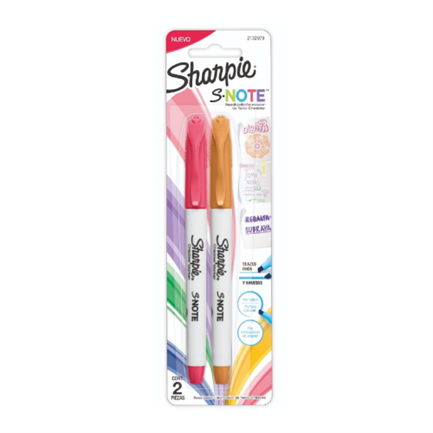 Marcador Sharpie SNote Resaltador Blister Colores Surtidos C/2 Pzas