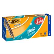 Bolígrafo BIC Cristal Intenso Punto Extra Grueso 1.6mm Color Azul C/12 Pzas