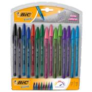 Bolígrafo BIC Cristal Precisión y Suavidad Fashion Punta 0.7mm Colores Surtidos C/15 Pzas