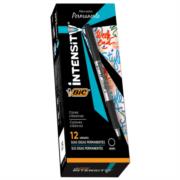 Marcador Permanente BIC Intensity Punta Fina 1.1mm Color Negro C/12 Pzas