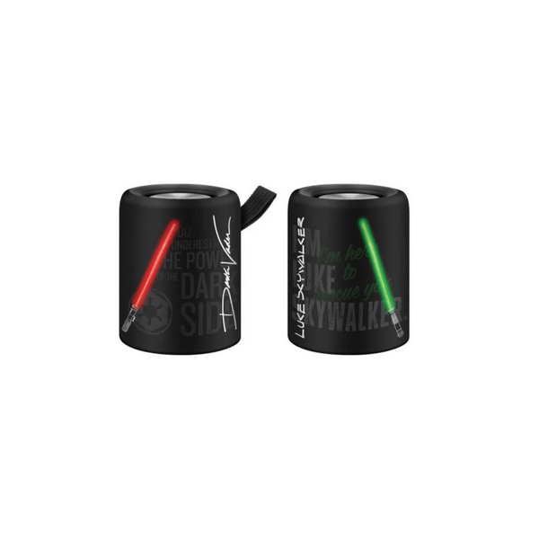 Bocina Steren TWS 2 en 1 Star Wars Manos Libres Bluetooth/MP3 /Aux/FM Color Negro