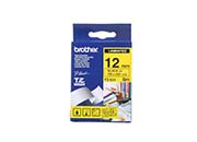 Cinta Brother TZE631 Laminada Texto Negro Sobre Fondo Amarillo 12mmx8m