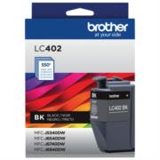 Tinta Brother LC402BK Alto Rendimiento Hasta 550 Páginas Color Negro