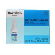 Corrector Líquido Barrilito Dual Bote 10ml 1 Pza