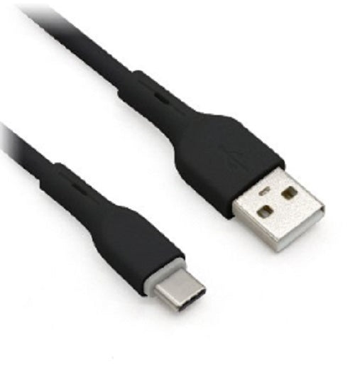 BROBOTIX CABLE USB TIPO A - USB TIPO C, COLOR NEGRO, 1 METRO, puntas de acero reforzado, Forro PVC, Compatible con Smartphones, Tabletas y dispositivos portátiles.