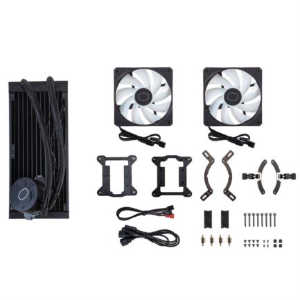 Enfriamiento Líquido para CPU Cooler Master MasterLiquid 240L Core ARGB 240mm Compatible S 1200 1700 AM4 AM5 Negro