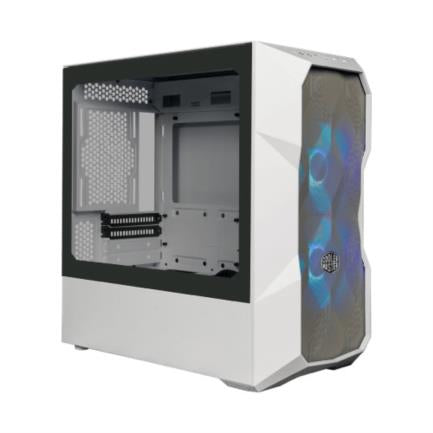 Gabinete Gamer Cooler Master Masterbox TD300 Mesh Mini Torre ITX mATX 2xFan ARGB Cristal Templado Blanco