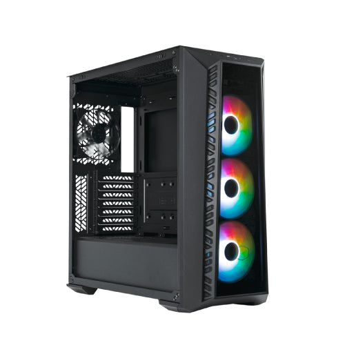 Gabinete Gamer Cooler Master MasterBox MB520 ARGB Media Torre ITX mATX ATX 3xFan ARGB Cristal Templado Negro