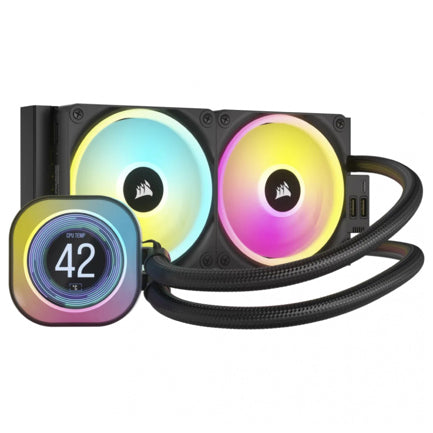 Corsair iCue Link H100I LCD RGB Enfriamiento Líquido para CPU 2x 120mm hasta 2400RPM Negro