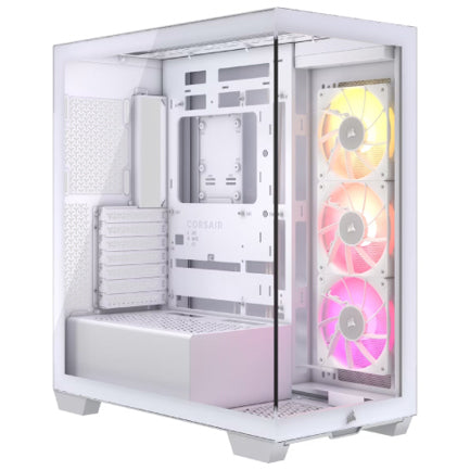 Gabinete Corsair (CC-9011281-WW) Icue Link 3500X RGB Blanco Cristal Templado Torre Mediana Sin Fuente