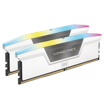 Memoria DIMM DDR5 Corsair (CMH64GX5M2B6000C30W) Vengeance RGB 64GB (2x32GB) 6000MHz CL30 Blanco