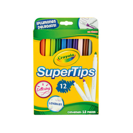Plumones Crayola SuperTips con 12 piezas